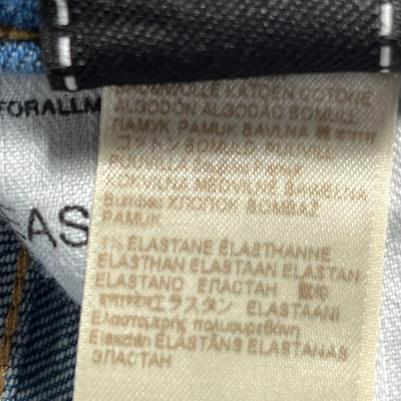 7 For All Mankind Women Easy Slim Light Blue Denim Jeans Sz 25 Stretch High Rise - Picture 8 of 11